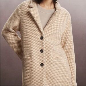 Anthropologie x Sanctuary Cream Checkered Coat